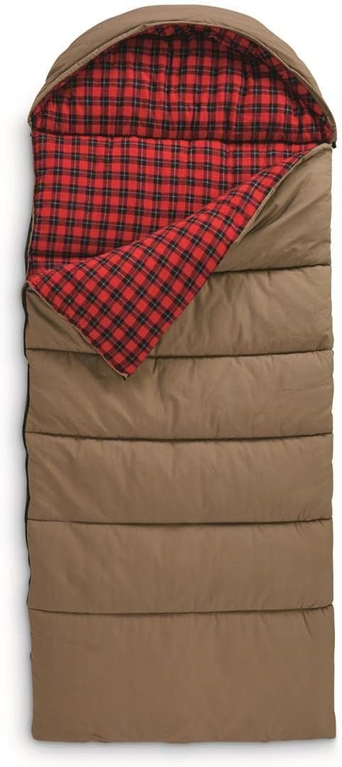 Sleeping Bag for Adults, Cold Weather, Winter, Hiking, Camping, Hunter, Canvas, -30 Degrees