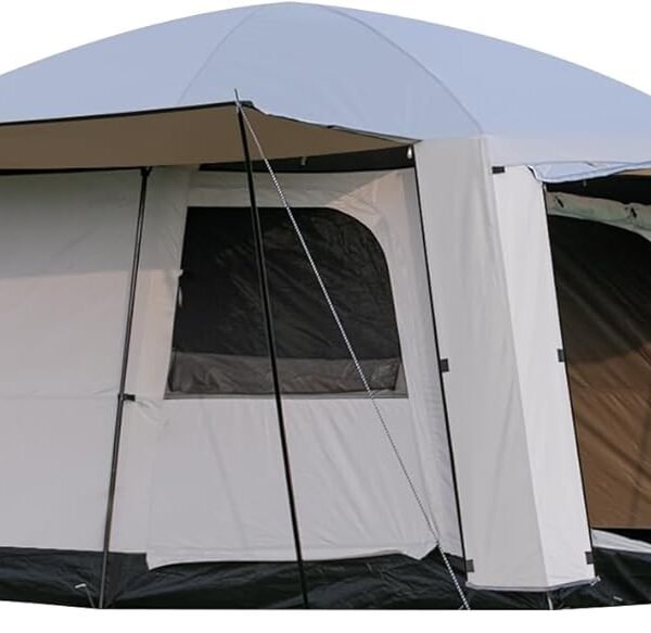 4-6 Person Camping Tent, Large Family Cabin Tents with Porch & Rainfly, Double Layer Waterproof Glamping Tent with 2 Rooms 2 Doors, Portable Big Tents for Outdoor Camping Hiking Party