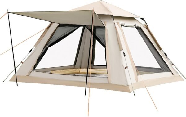 Instant Tent, Pop Up Tent, Camping Tent for 4 Person, 2 Mesh Windows & 2 Doors, Easy Set Up Tent with Vestibule & Rainfly