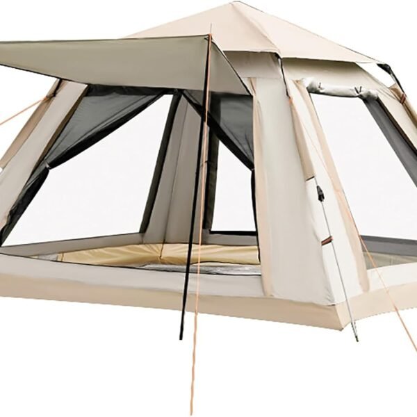 Instant Tent, Pop Up Tent, Camping Tent for 4 Person, 2 Mesh Windows & 2 Doors, Easy Set Up Tent with Vestibule & Rainfly