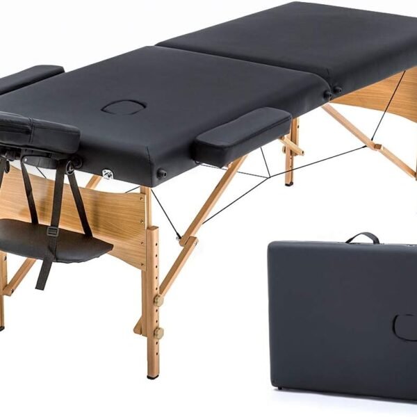 Massage Bed Portable Massage Table 24 inch Wide Lash Bed Height Adjustable 2 Folding Spa Table with Non-Woven Bag for Spa Footmassage Facial CareSpa Tattoo