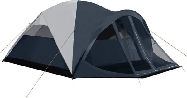 6 Person Dome Tent w/ Removable Rain Fly and Screen Room, Water Resistant - Navy/Gray