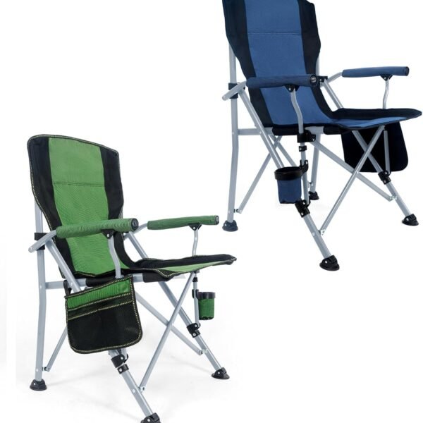 Folding Camping Chair Portable Outdoor Beach Chair, Heavy Duty Foldable Lawn chair Support 330lbs, Collapsible Lightweight Camp Chair with Cup Holder&Carry Bag for Fishing Outside Sports Picnic