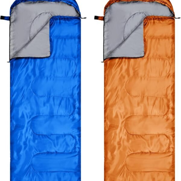 2 Pcs Camping Sleeping Bag for Adults, Lightweight Packable Waterproof Camping Gear Equipment to Keep Warm for Spring Summer Fall Indoor Outdoor Backpacking Hiking Travel