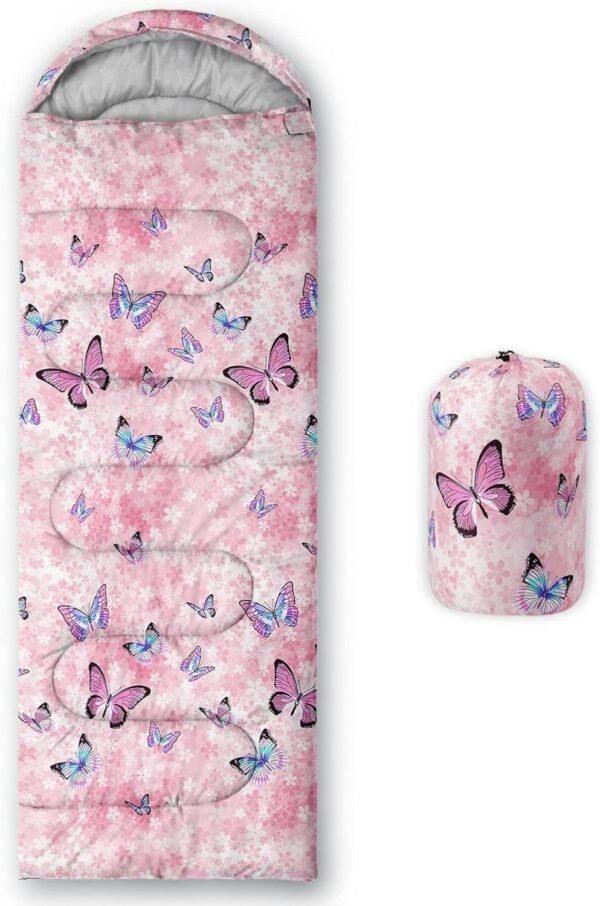 Kids Sleeping Bag for Boys Girls,Lightweight Warm Portable Outdoor Indoor-Waterproof Cold Weather Resistant Sleeping Bag for Camping Hiking