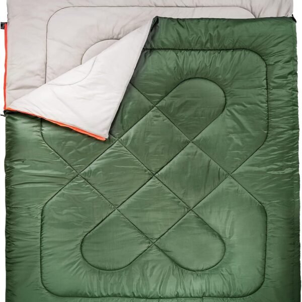 3-Season Sleeping Bag, Queen, Olive Green