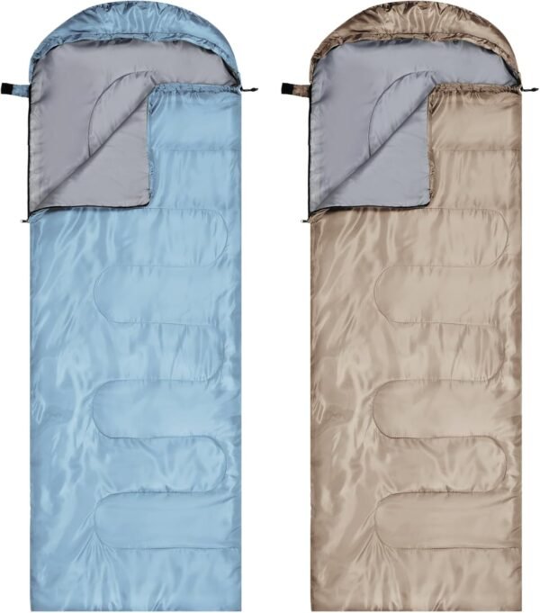2 Pcs Camping Sleeping Bag for Adults, Lightweight Packable Waterproof Camping Gear Equipment to Keep Warm for Spring Summer Fall Indoor Outdoor Backpacking Hiking Travel