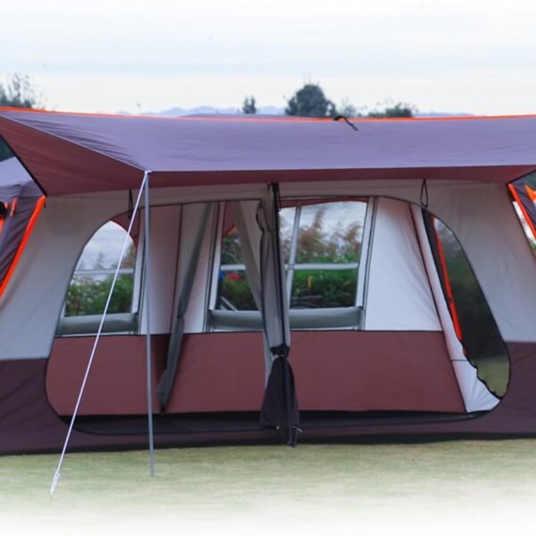 Extra Large Tent 12 Person,Awning Family Cabin Tents,2 Rooms,3 Doors and 3 Windows with Mesh,Straight Wall,Waterproof,Double Layer,Big Tent for Outdoor,Picnic,Camping,Family Gathering