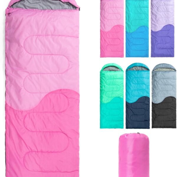 Sleeping Bag - 3 Seasons for Adults Kids Boys Girls Camping Hiking - Warm Cold Weather Lightweight Portable with Compression Bag for Backpacking in Spring, Summer, Fall and Winter