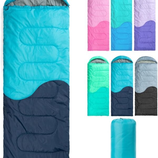 Sleeping Bag - 3 Seasons for Adults Kids Boys Girls Camping Hiking - Warm Cold Weather Lightweight Portable with Compression Bag for Backpacking in Spring, Summer, Fall and Winter